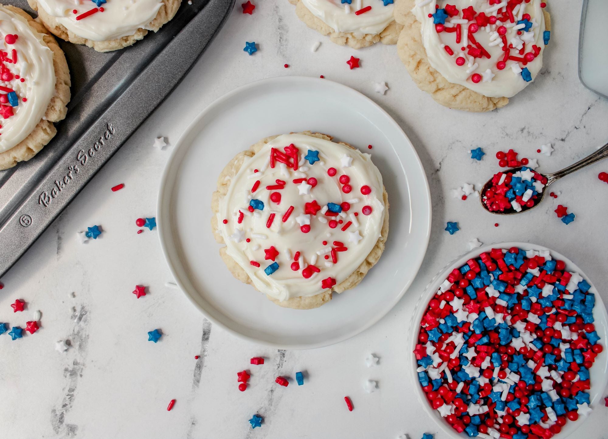 4th of July Soft Sugar Cookies with Sprinkles Recipe