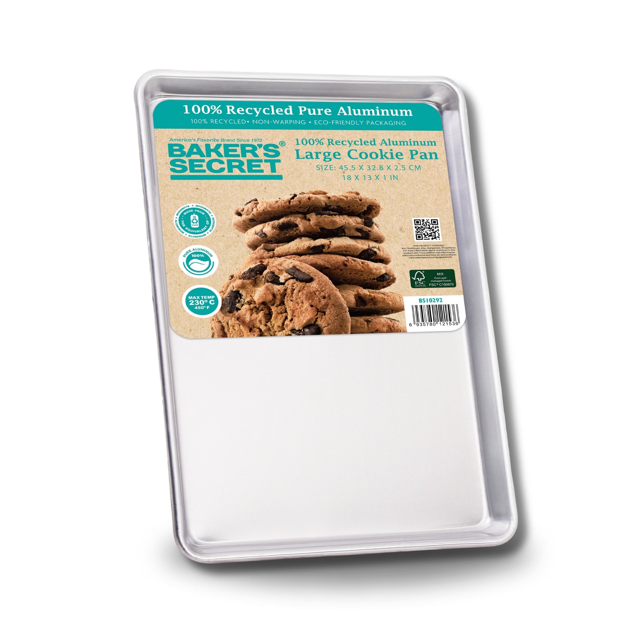 Commercial Grade Pure Aluminum Cookie Sheet - 16.5" x 11.7" 1  - Baker's Secret