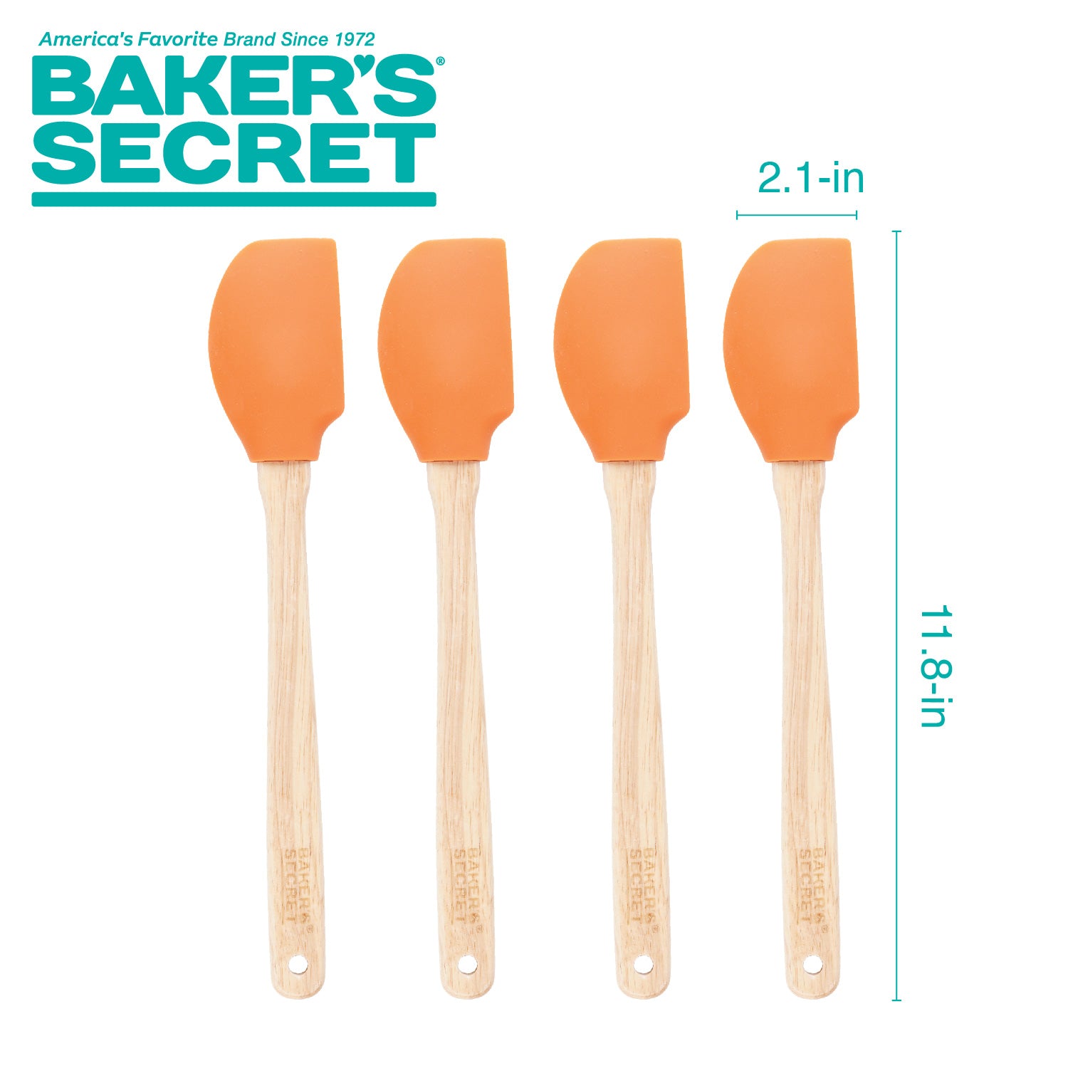 12" Silicone Spatula Set of 4  Cookware Accessories - Baker's Secret