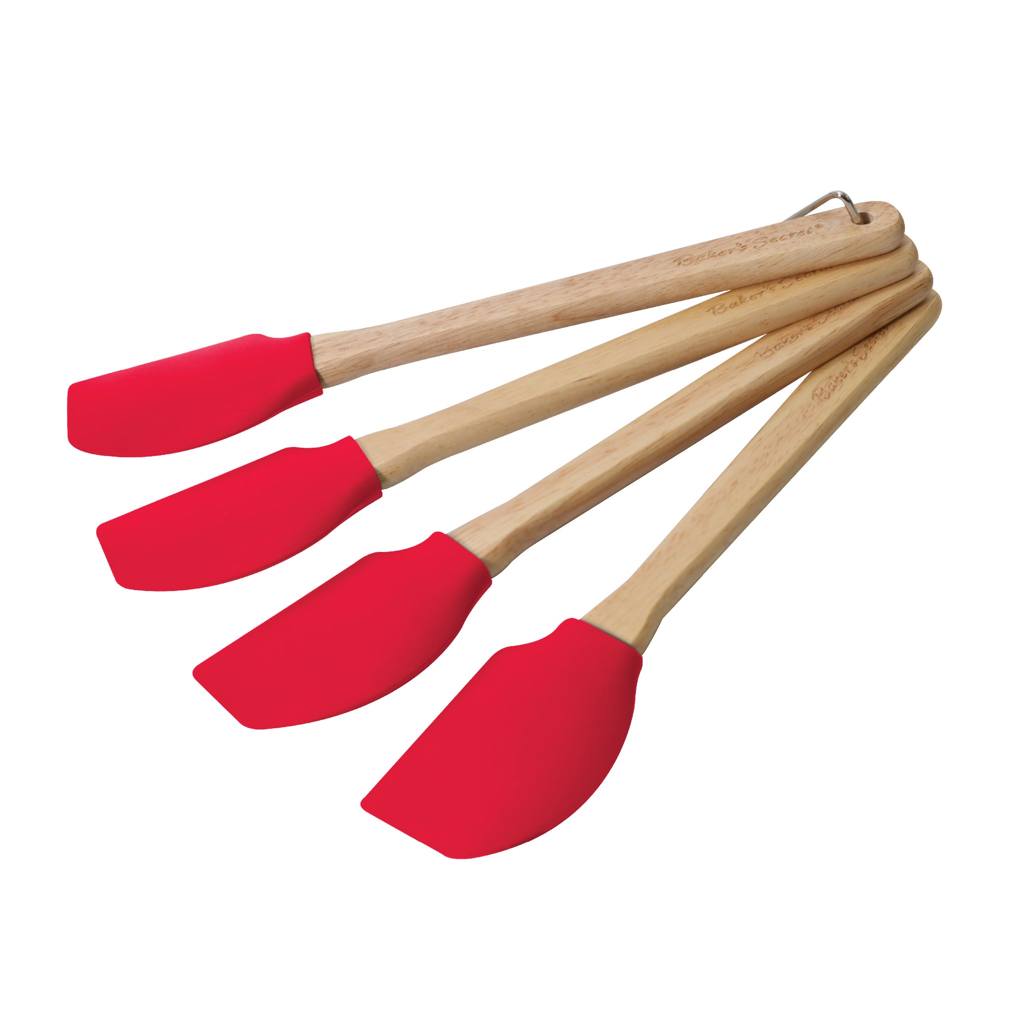 12" Silicone Spatula Set of 4 Red Cookware Accessories - Baker's Secret