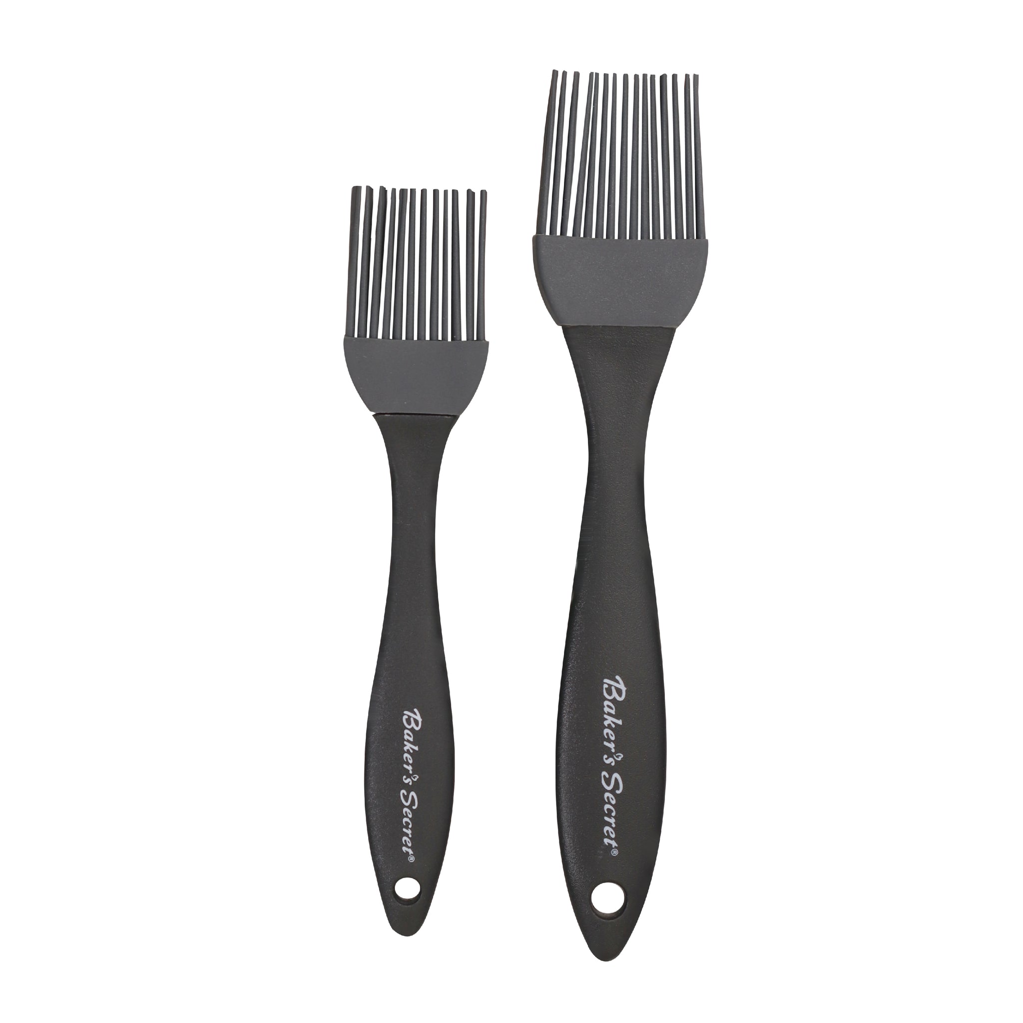 Silicone Brushes Set of 2 Black Cookware Accessories - Baker's Secret