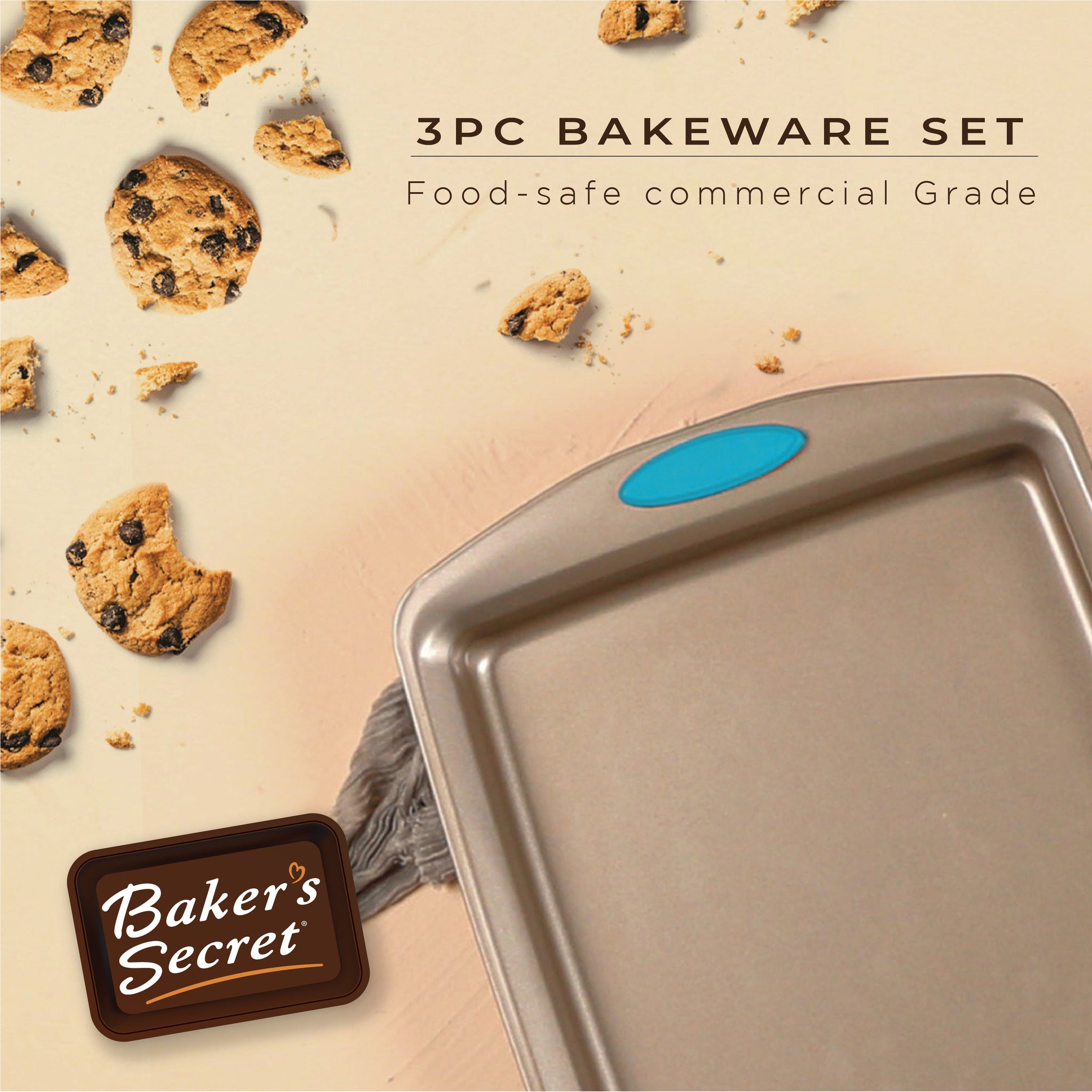 Set of 3 Cookie Sheets  Bakeware Sets - Baker's Secret
