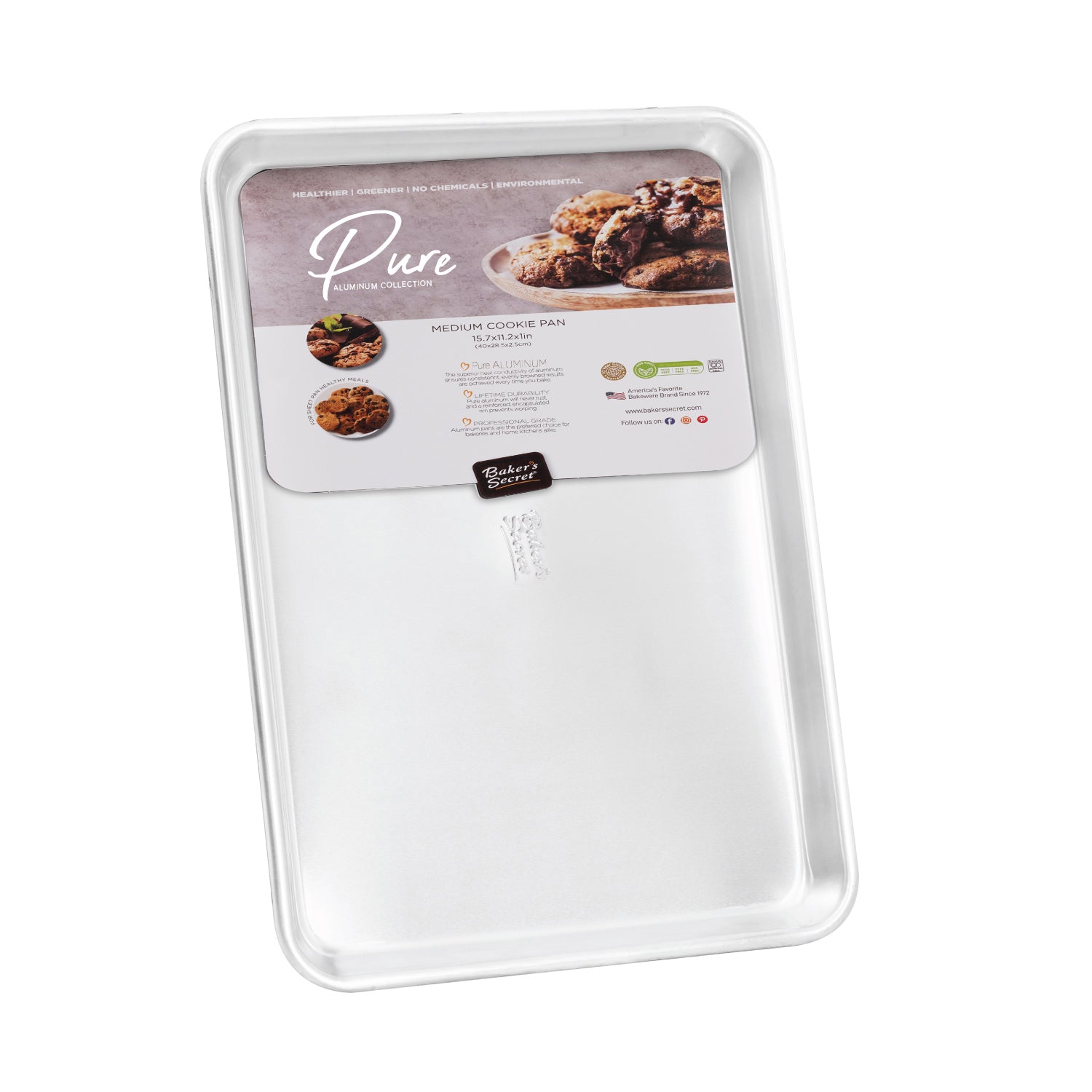 Commercial Grade Pure Aluminum Cookie Sheet - 14.5" x 10" 1  - Baker's Secret