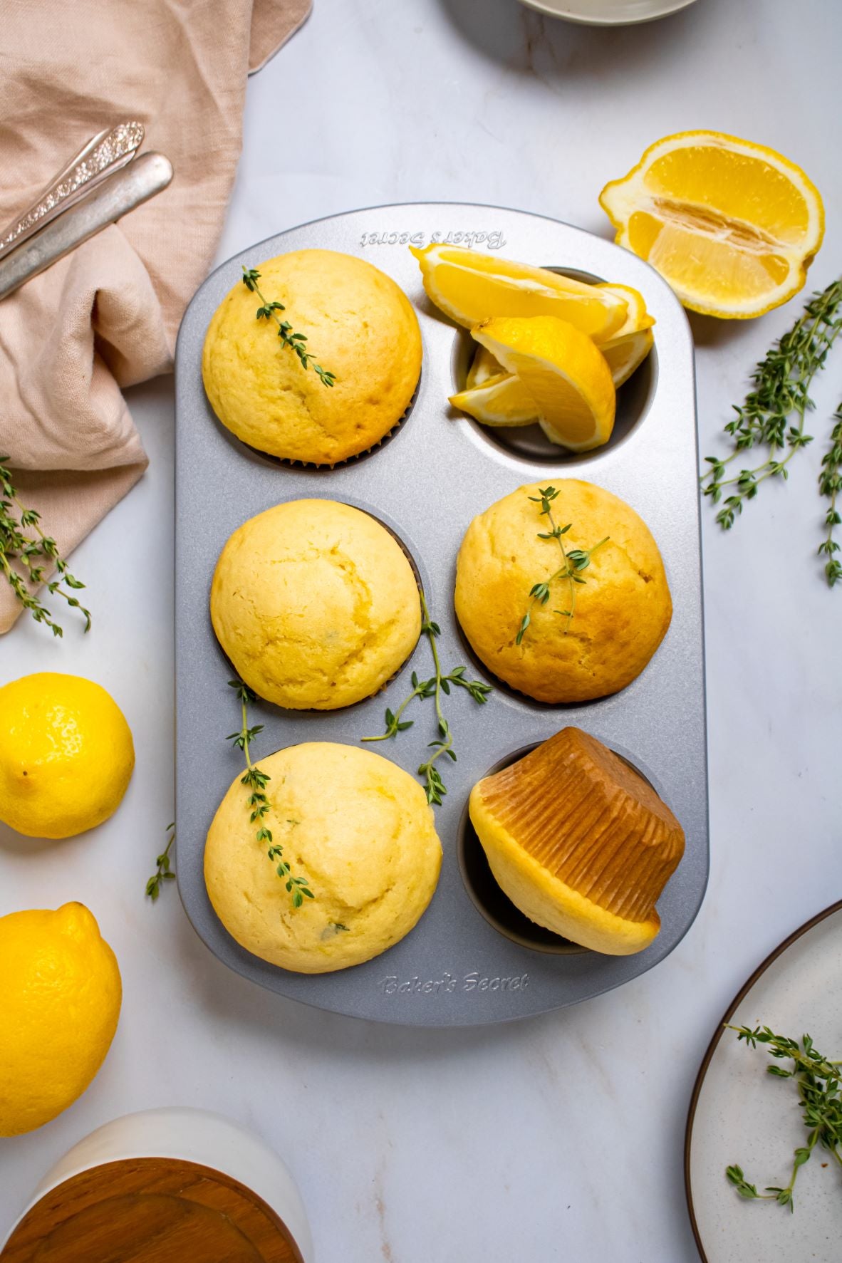 Lemon Thyme Pear Muffins