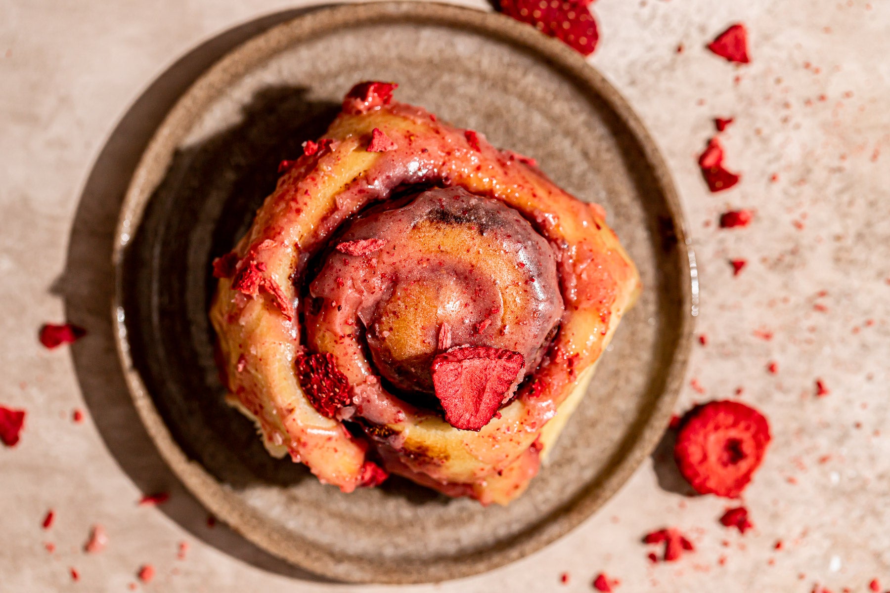 Roasted Strawberry Cinnamon Rolls