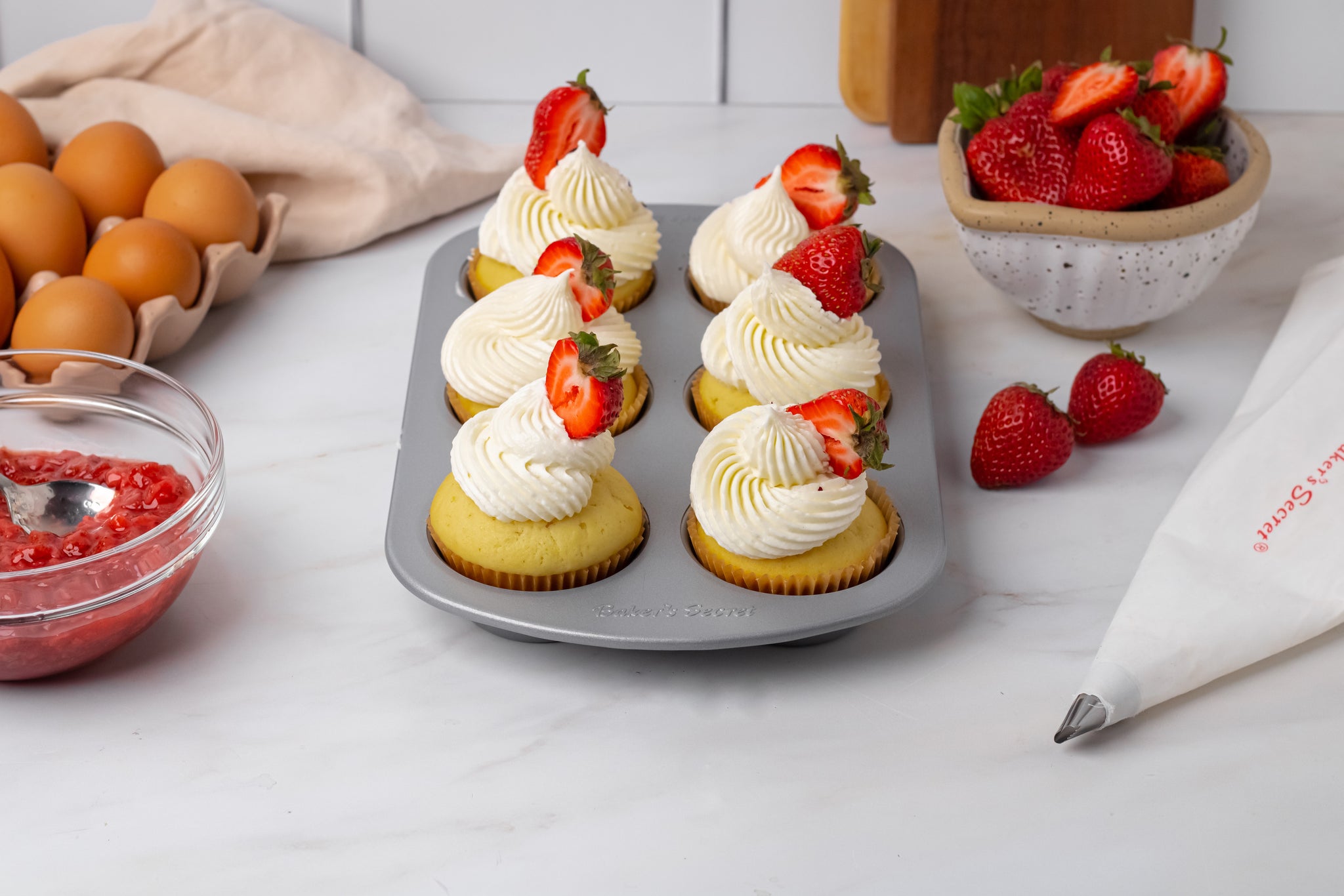 Strawberry Filled Cupcakes