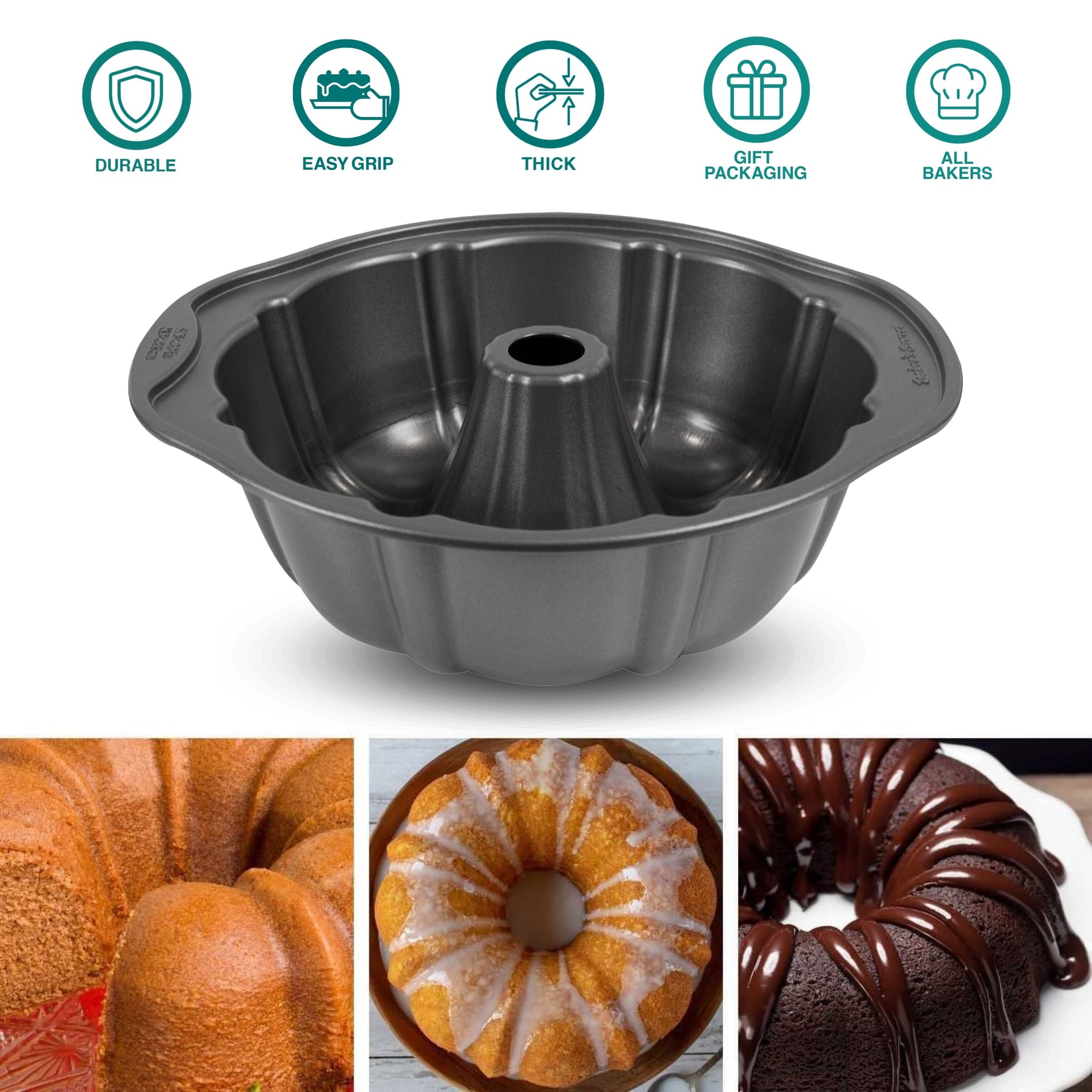 Fluted Cake Pan 9.75"  Cake Pans & Molds - Baker's Secret