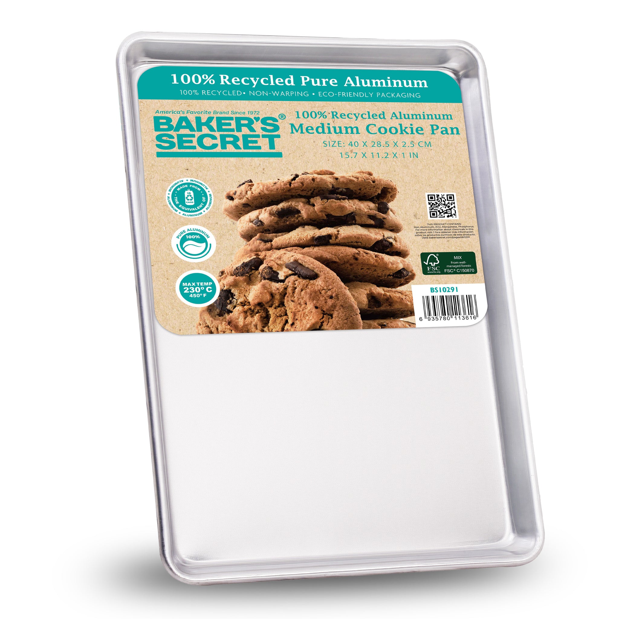 Commercial Grade Pure Aluminum Cookie Sheet - 14.5" x 10" 1  - Baker's Secret