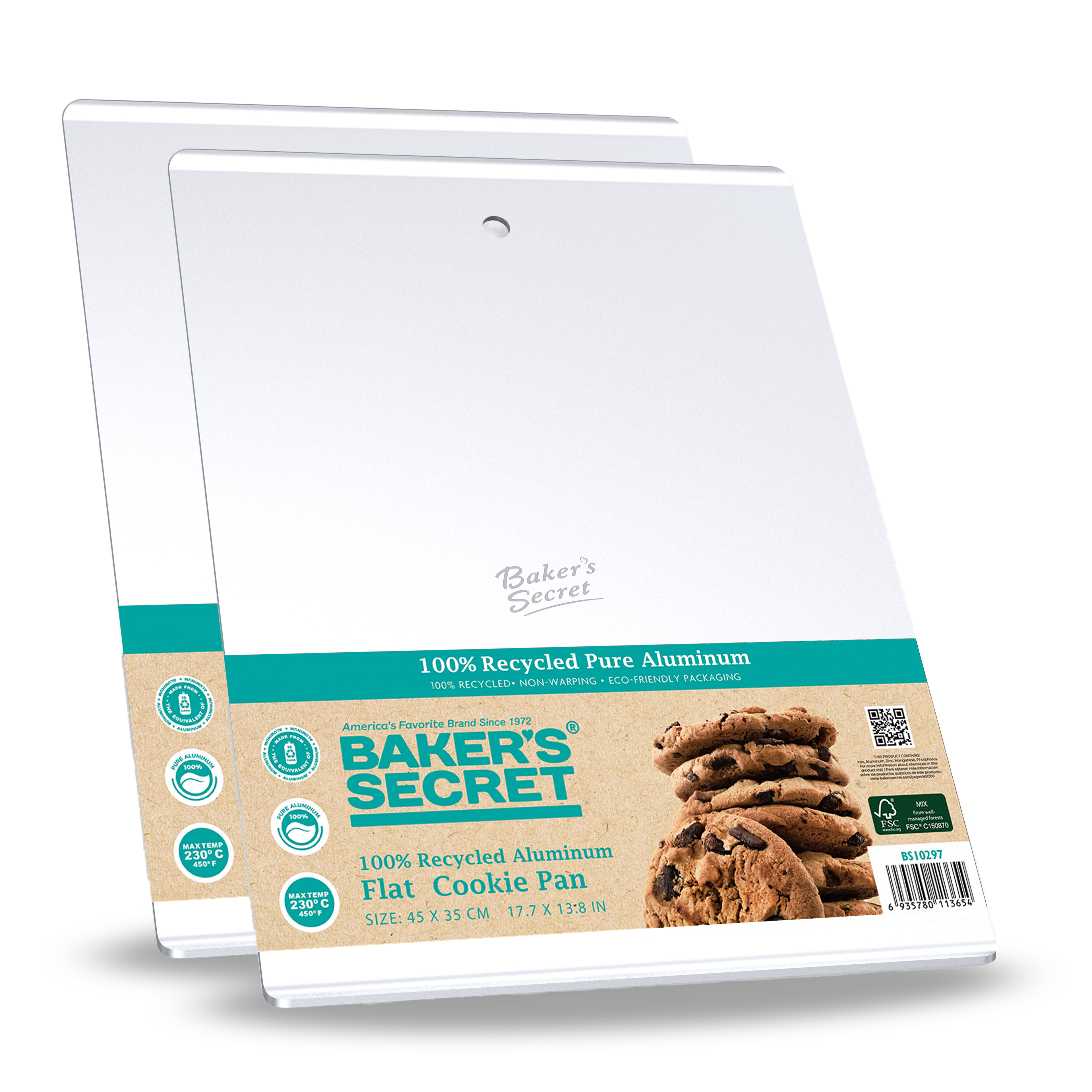 Baker's Secret Commercial Grade Pure Aluminum Flat Cookie Sheet