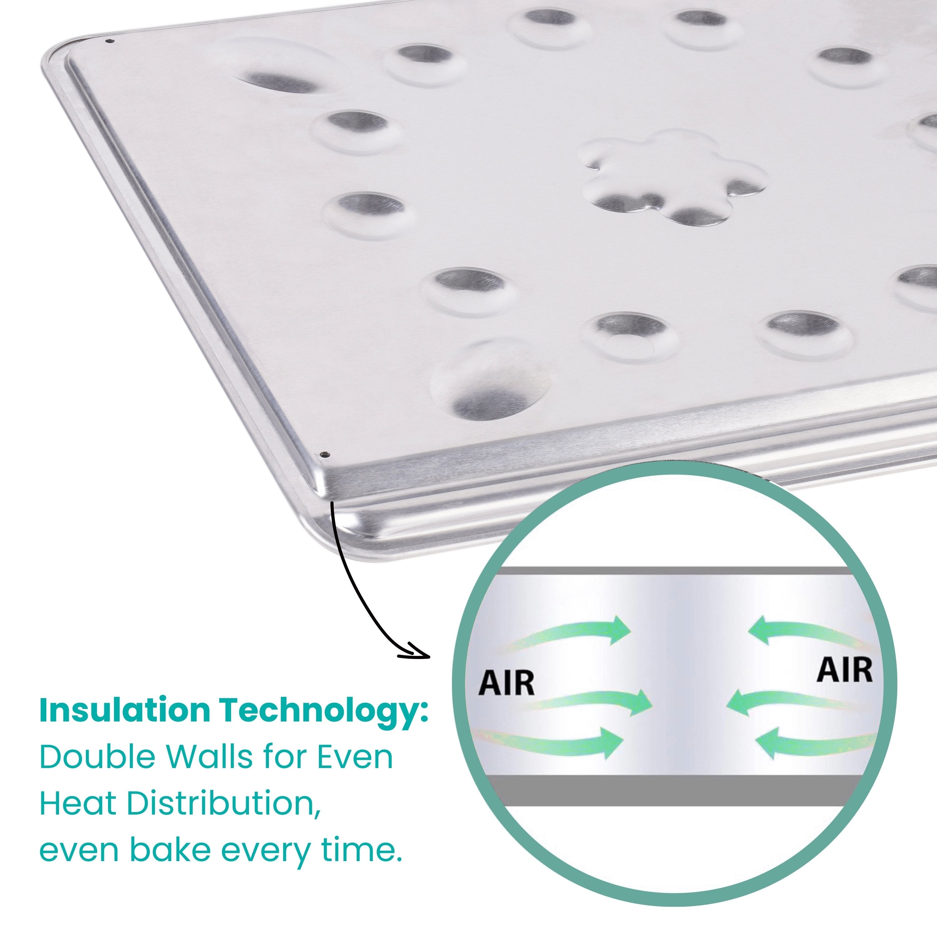 Baker's Secret Pure Aluminum Insulated Cookie Sheet, Optimum Non