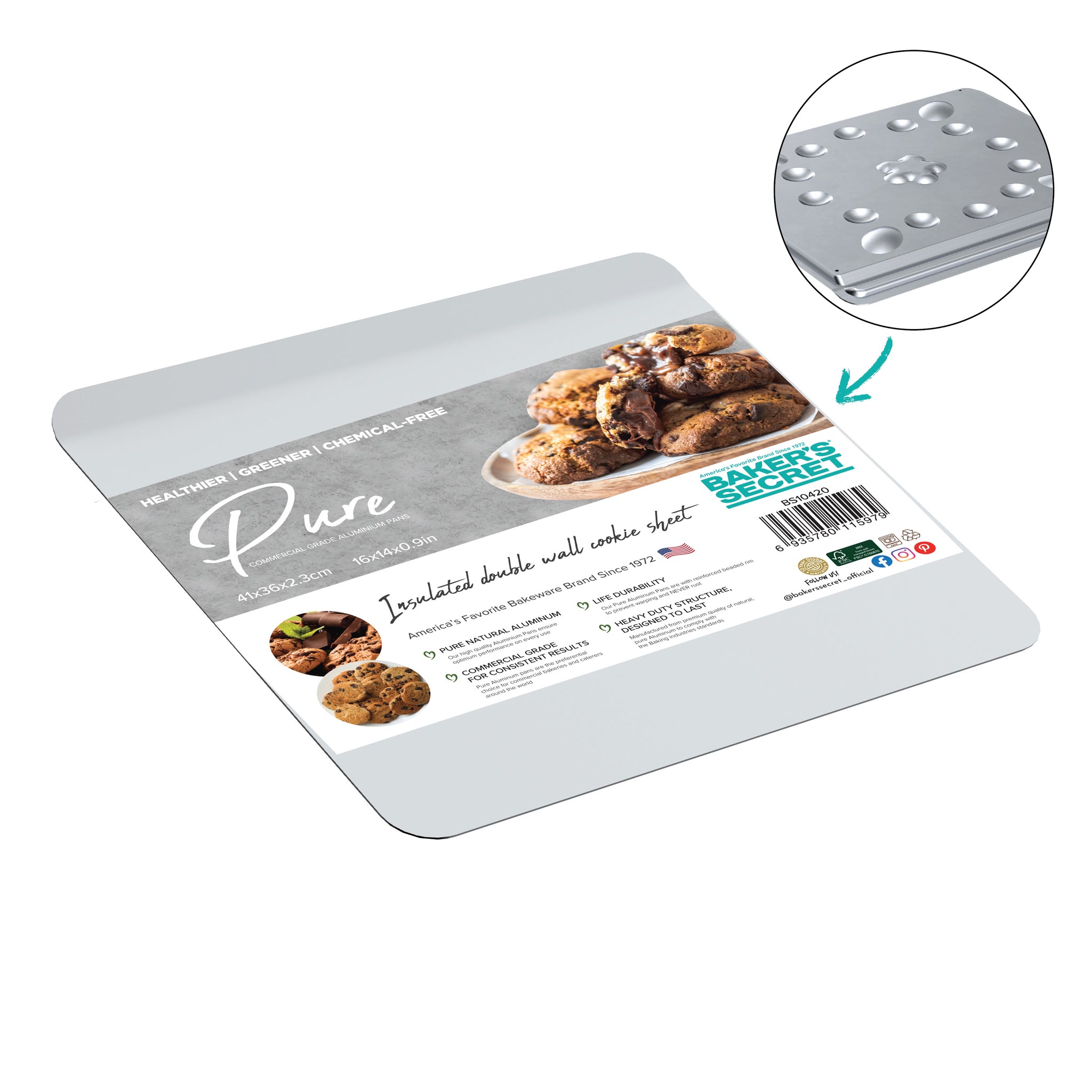 Pure Aluminum Insulated Cookie Sheet 1 Baking & Cookie Sheets - Baker's Secret
