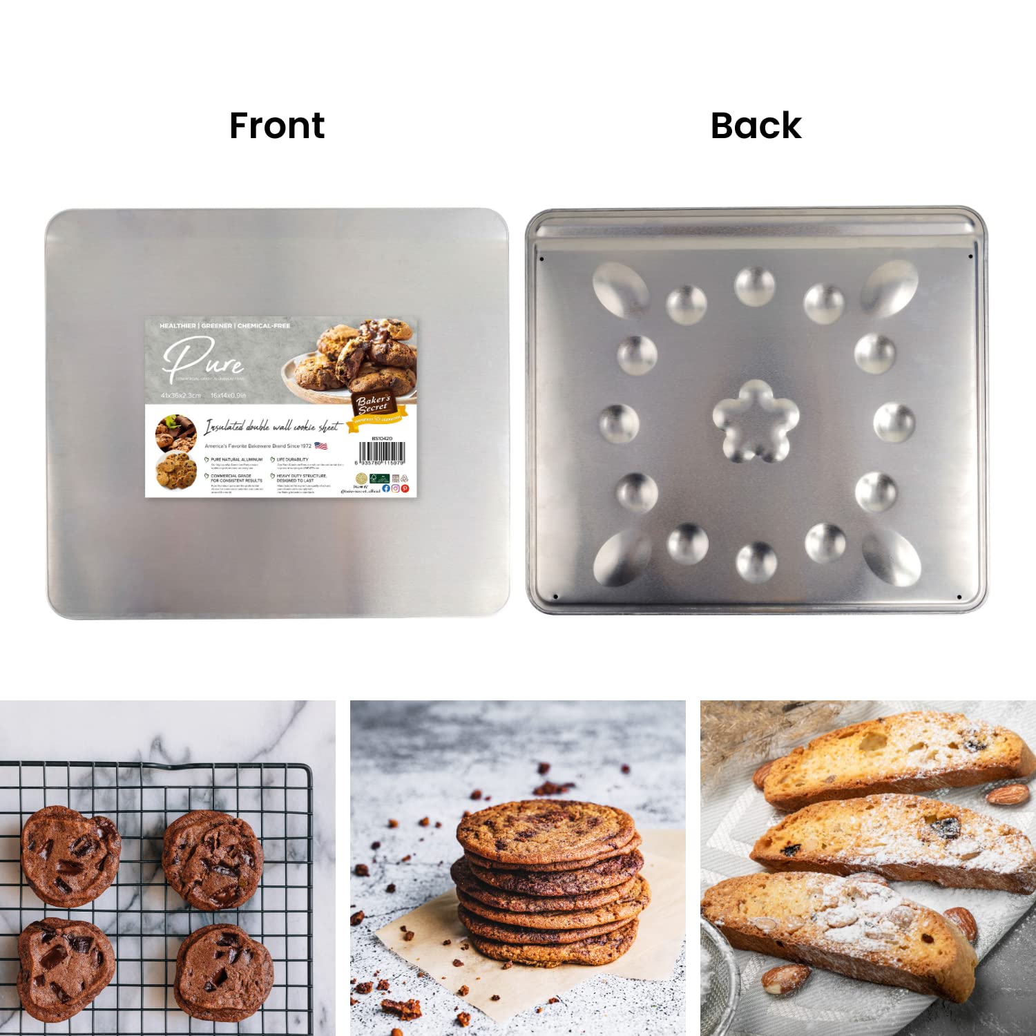 Pure Aluminum Insulated Cookie Sheet  Baking & Cookie Sheets - Baker's Secret