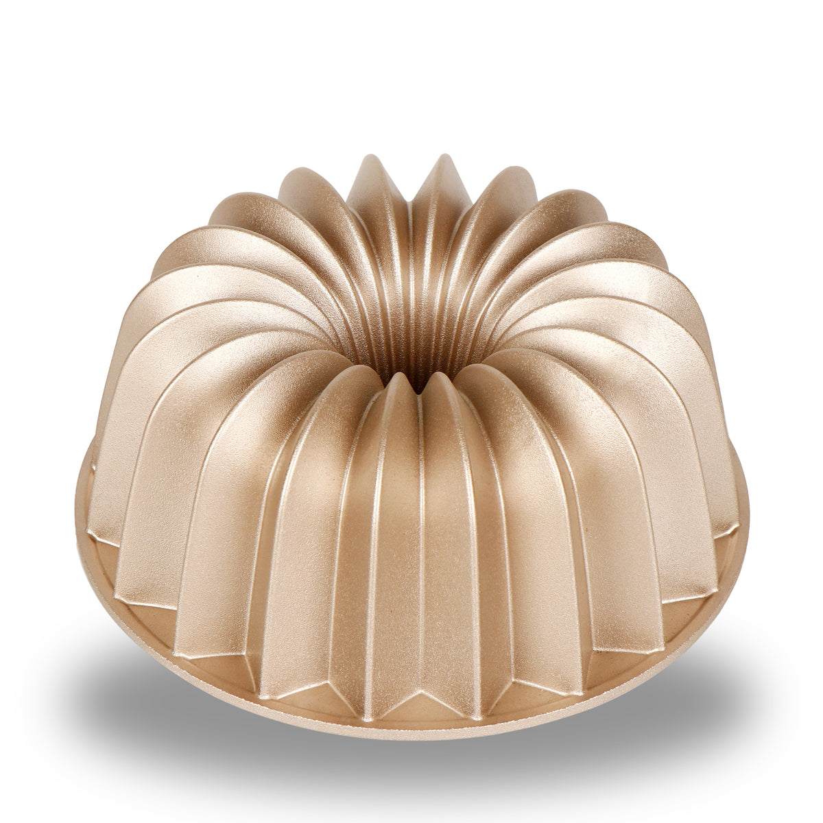 French Wreath cast aluminum fluted tube pan, champagne gold