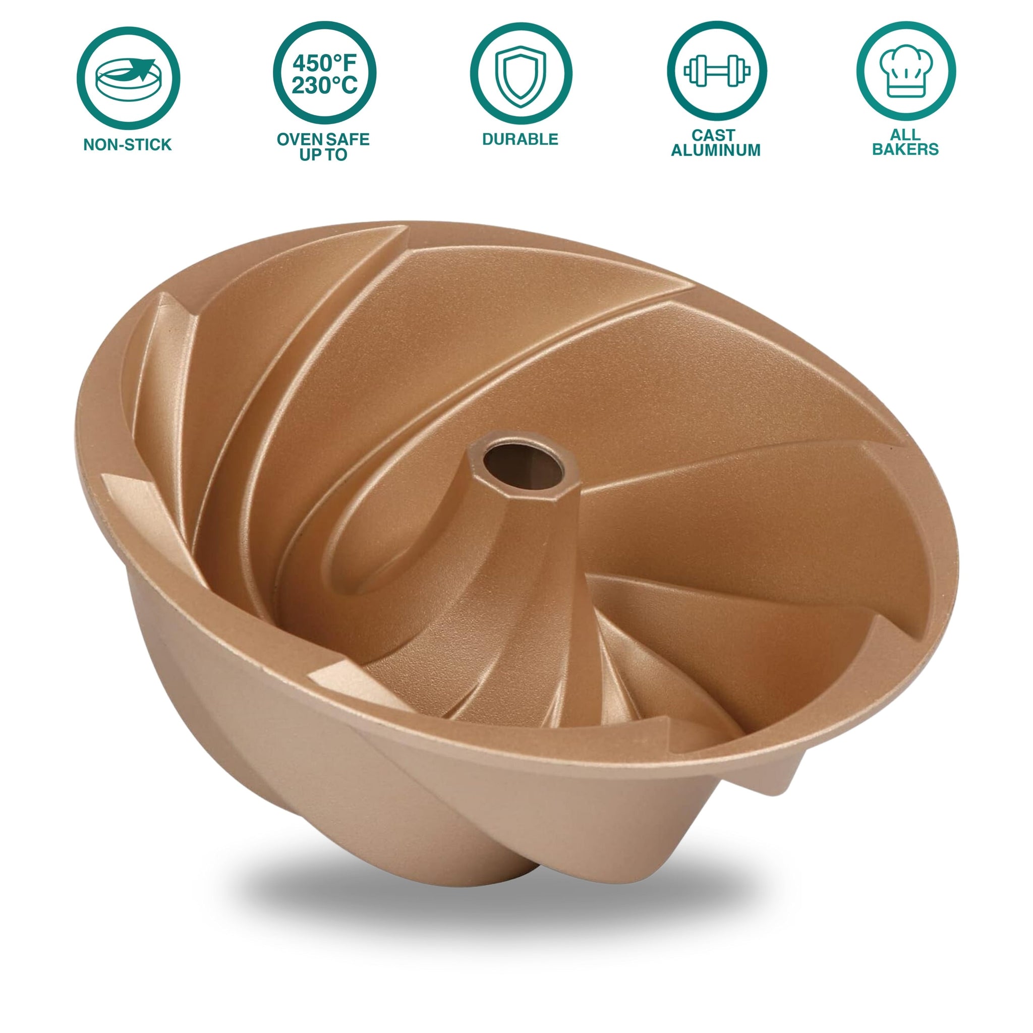 Marissa Non-Stick Cast Aluminum Fluted Tube Pan  Bread Pans & Molds - Baker's Secret