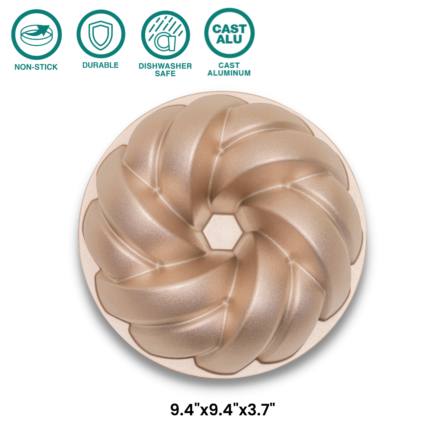 Baker's Secret Non-stick Cordon Fluted Tube Pan, Optimum Non-stick