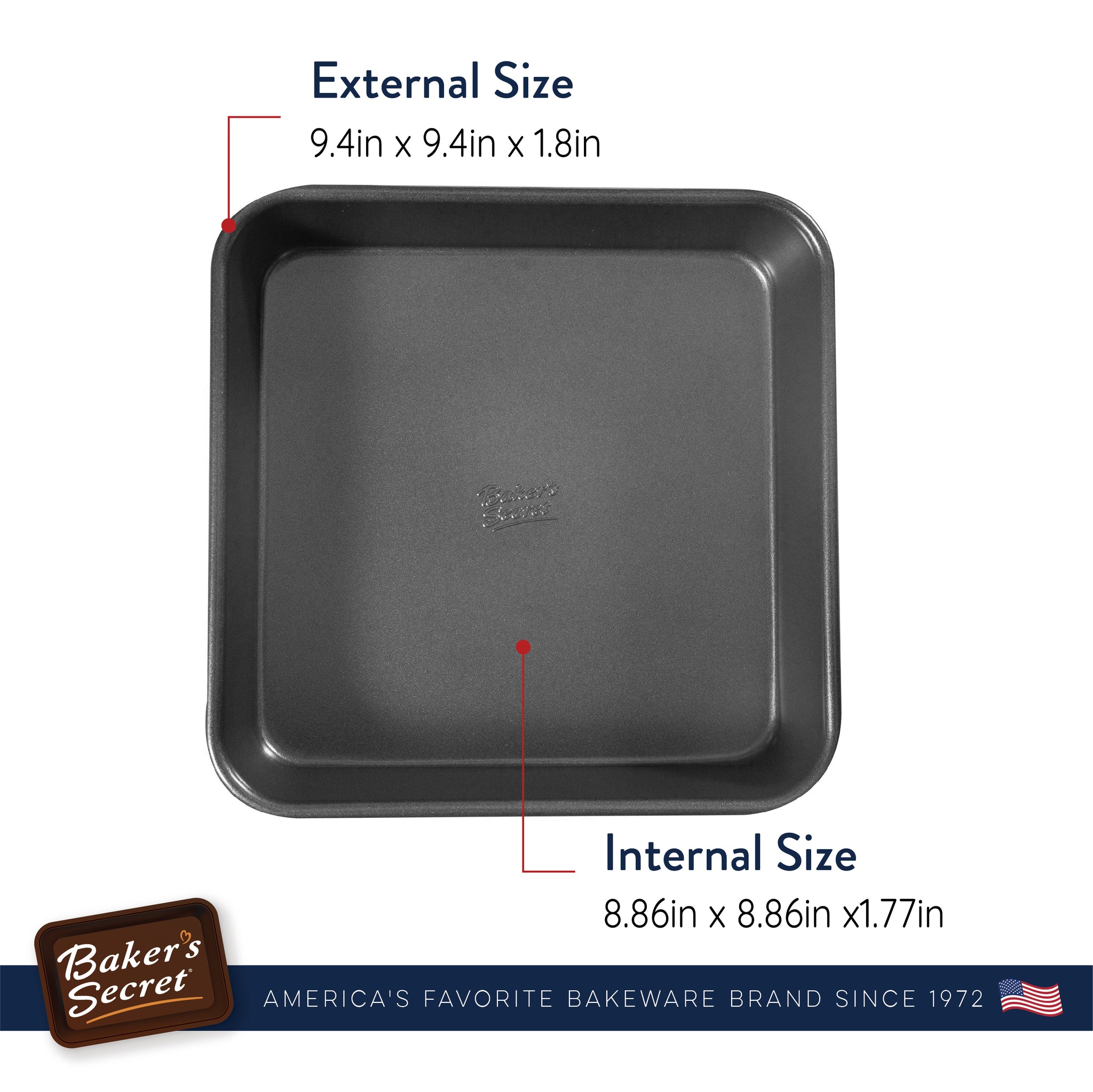 Square Cake Pan 9"  Cake Pans & Molds - Baker's Secret