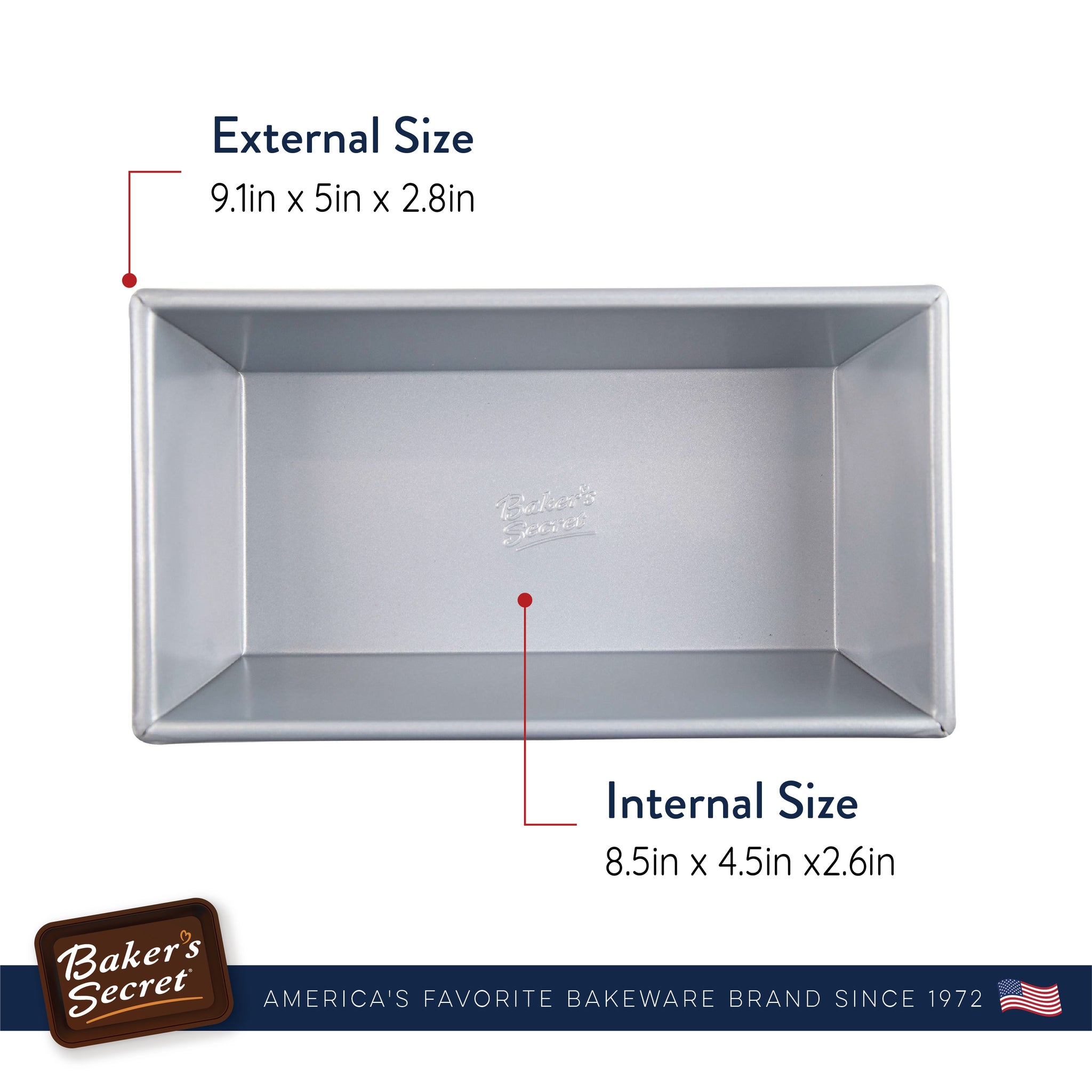 Aluminized Steel Loaf Pan 9" x 5"  Bread Pans & Molds - Baker's Secret