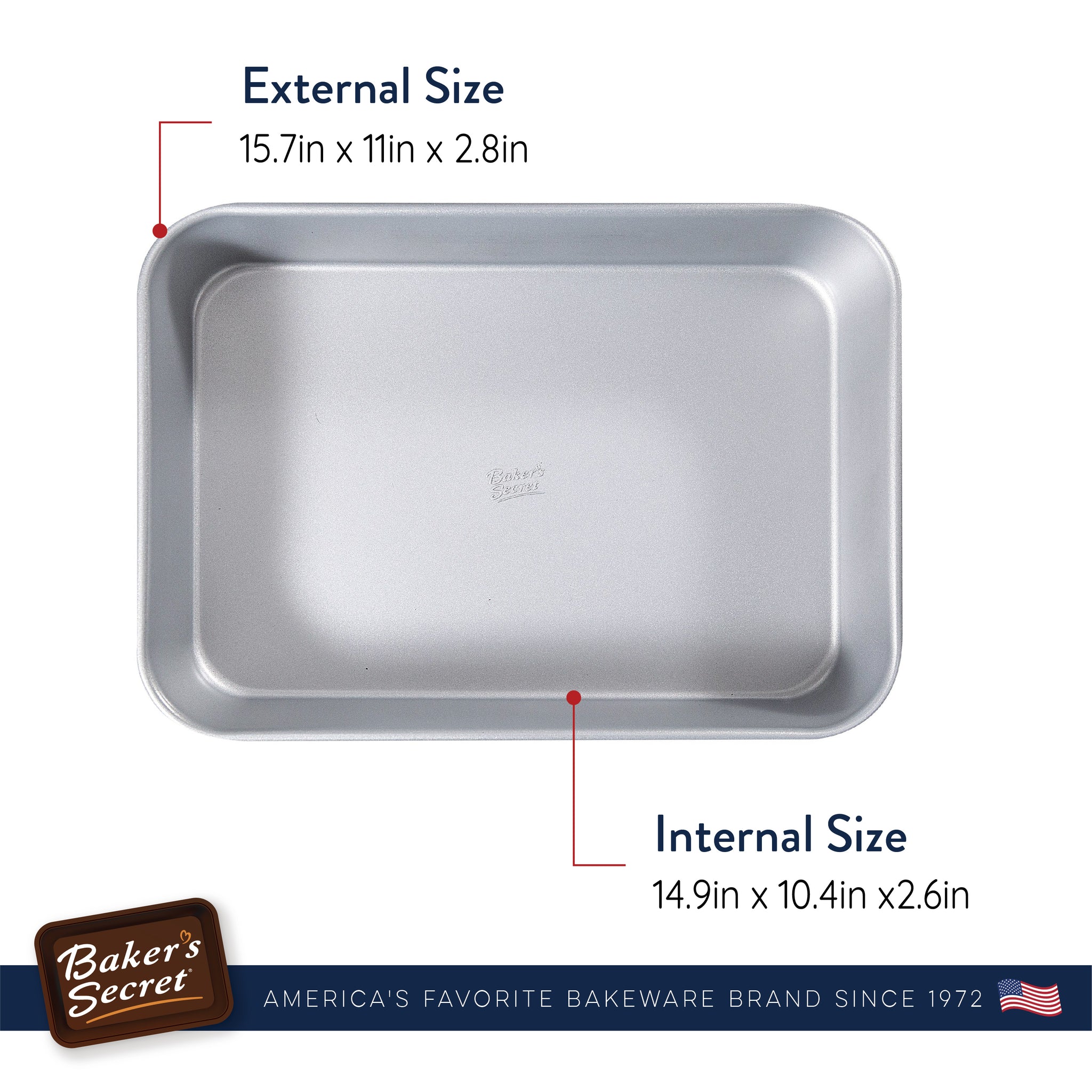 Extra large 43x30cm Non-Stick Shallow Roasting Pan/Oven Baking Tray  w/Hanndle