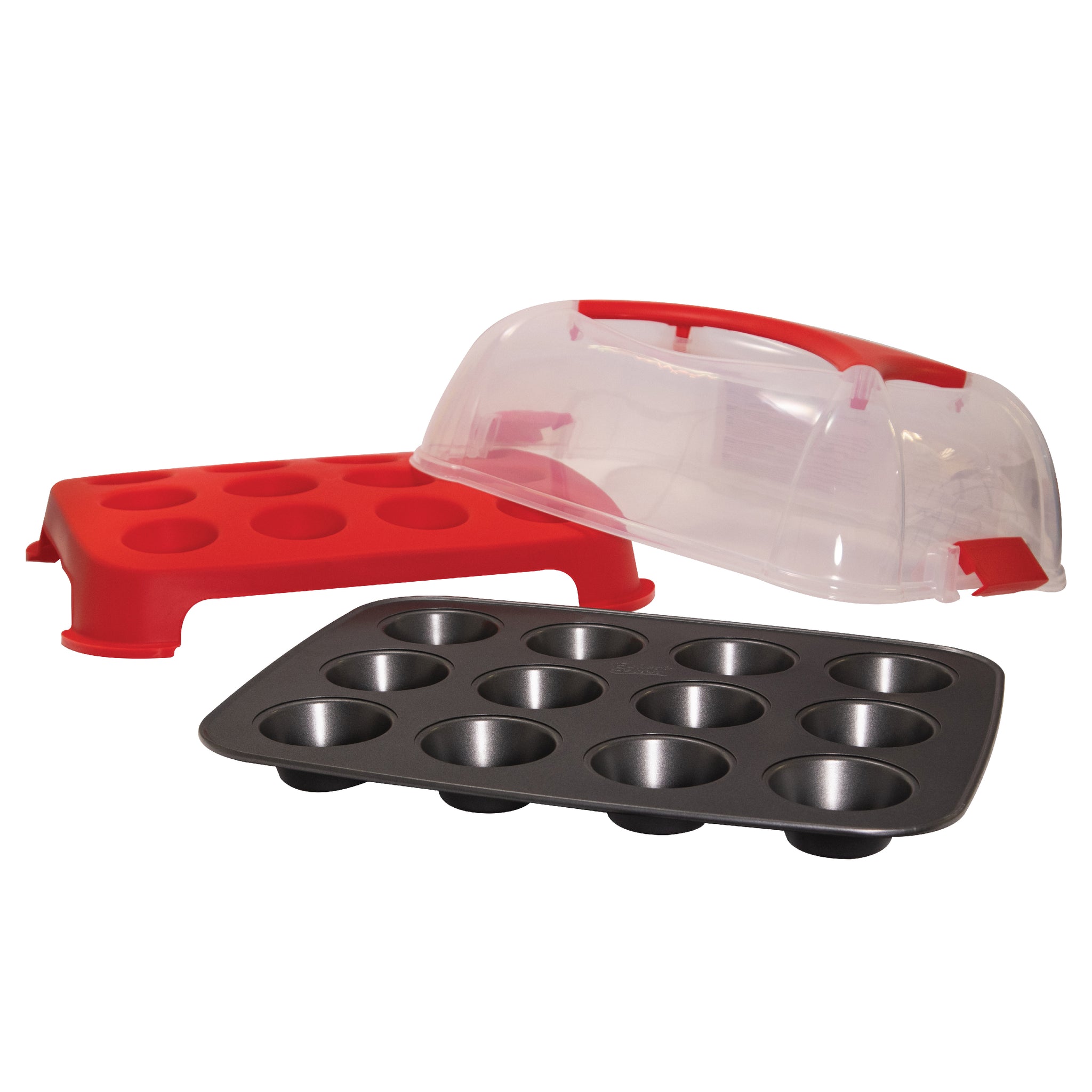 24 Cups Muffin Cake Carrier and Pan Default Title Bakeware Sets - Baker's Secret