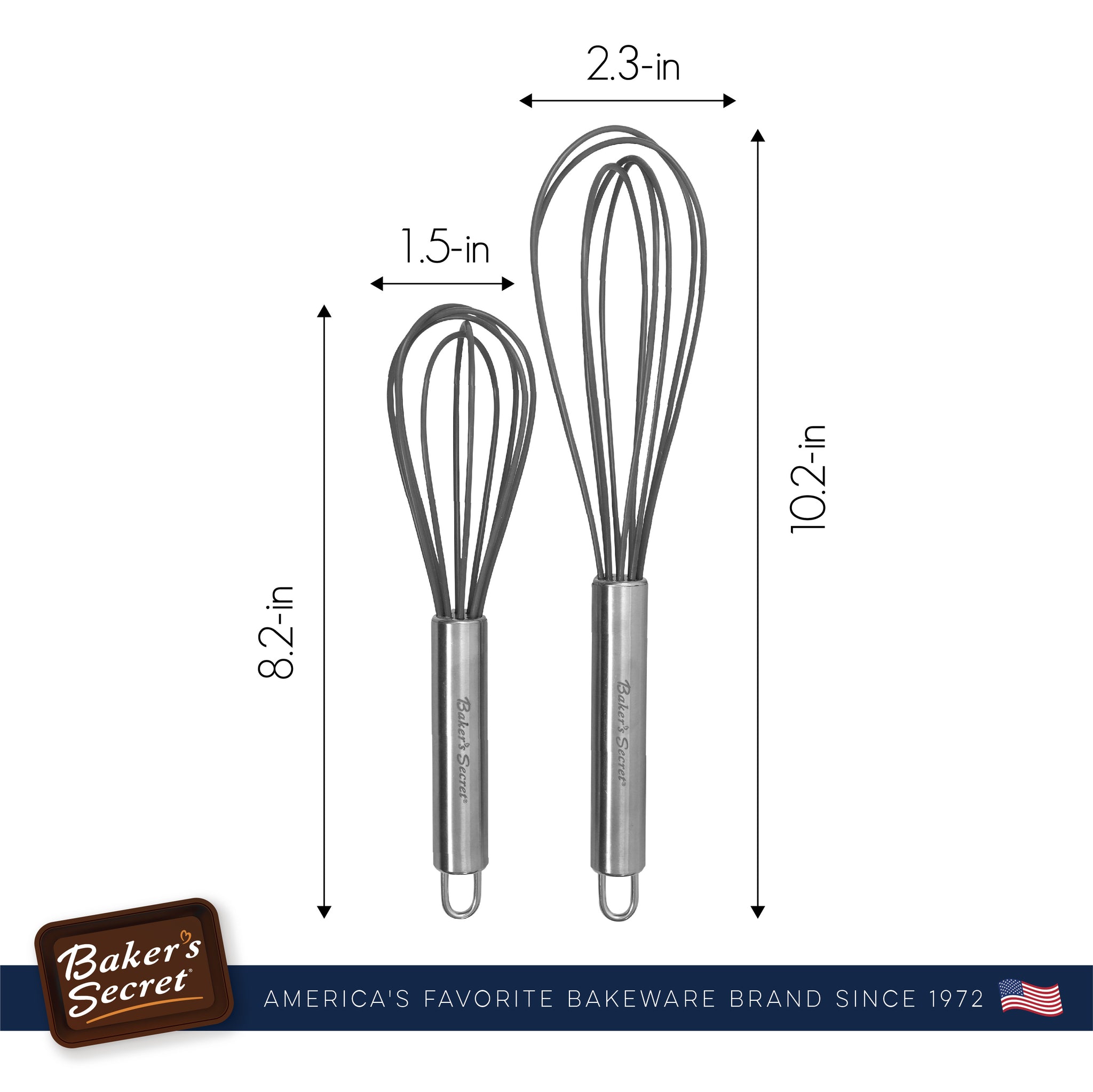 Silicone Whisks Set  Cookware Accessories - Baker's Secret