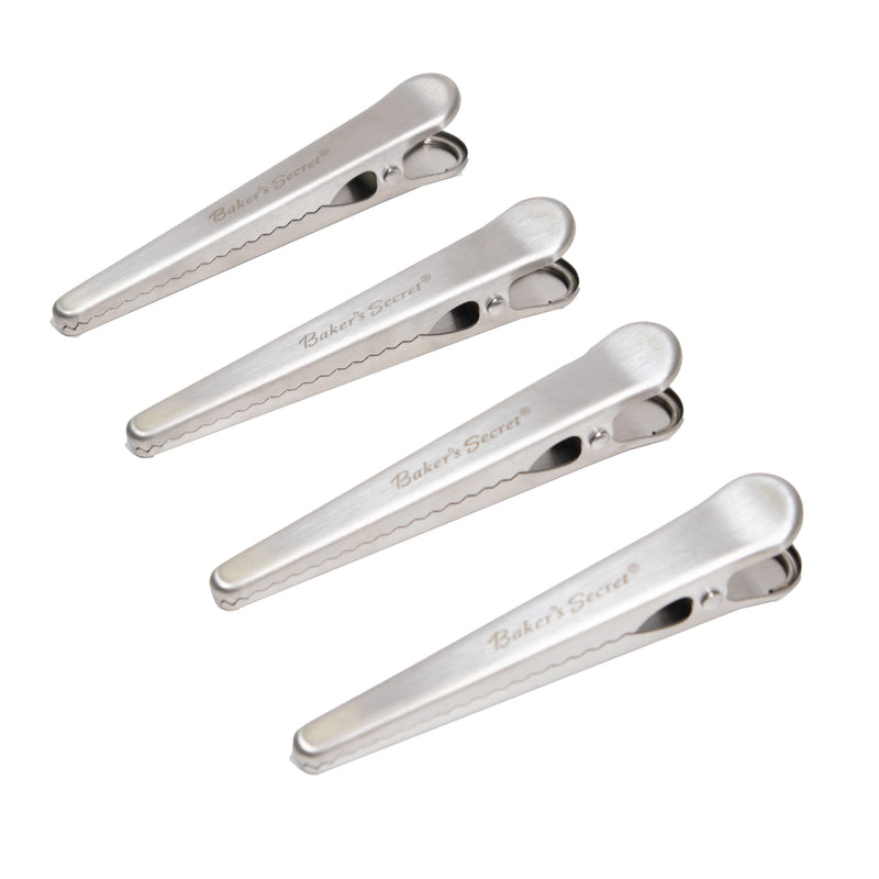 Set of 4 stainless steel bag sealer clips