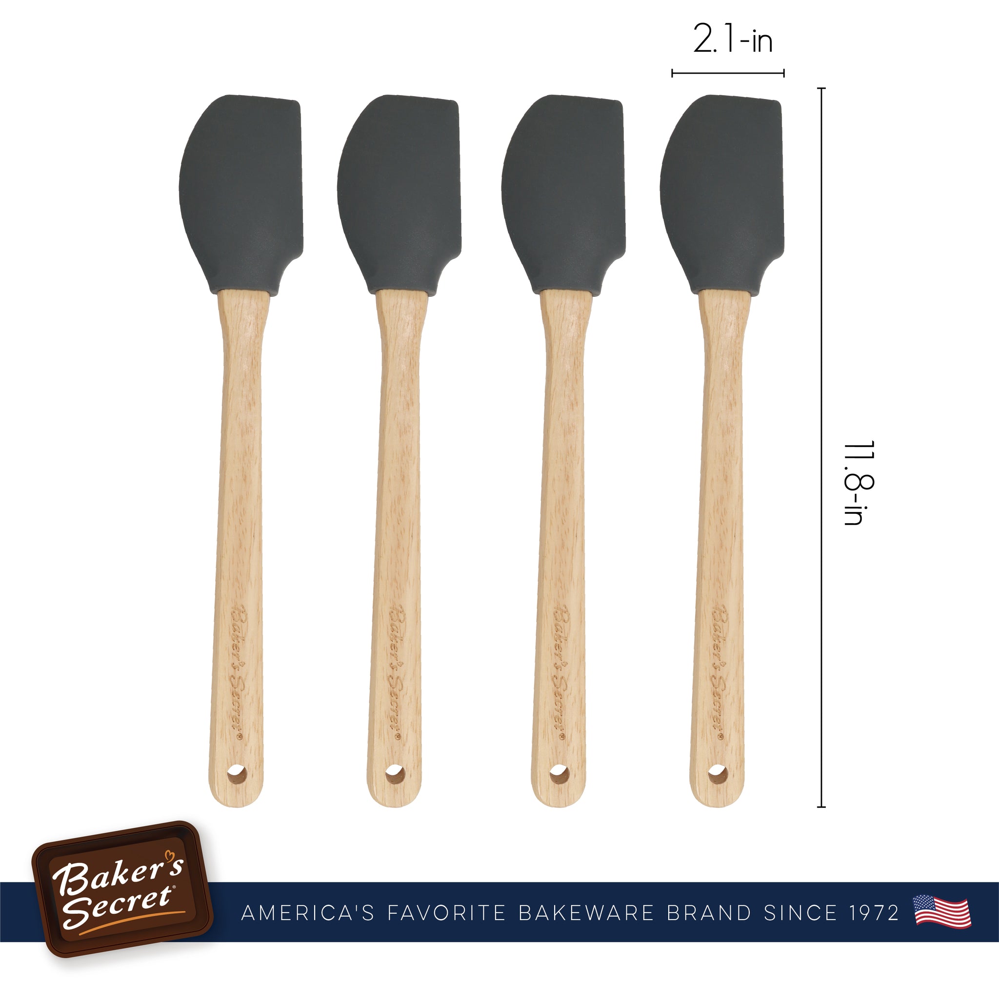 12" Silicone Spatula Set of 4  Cookware Accessories - Baker's Secret