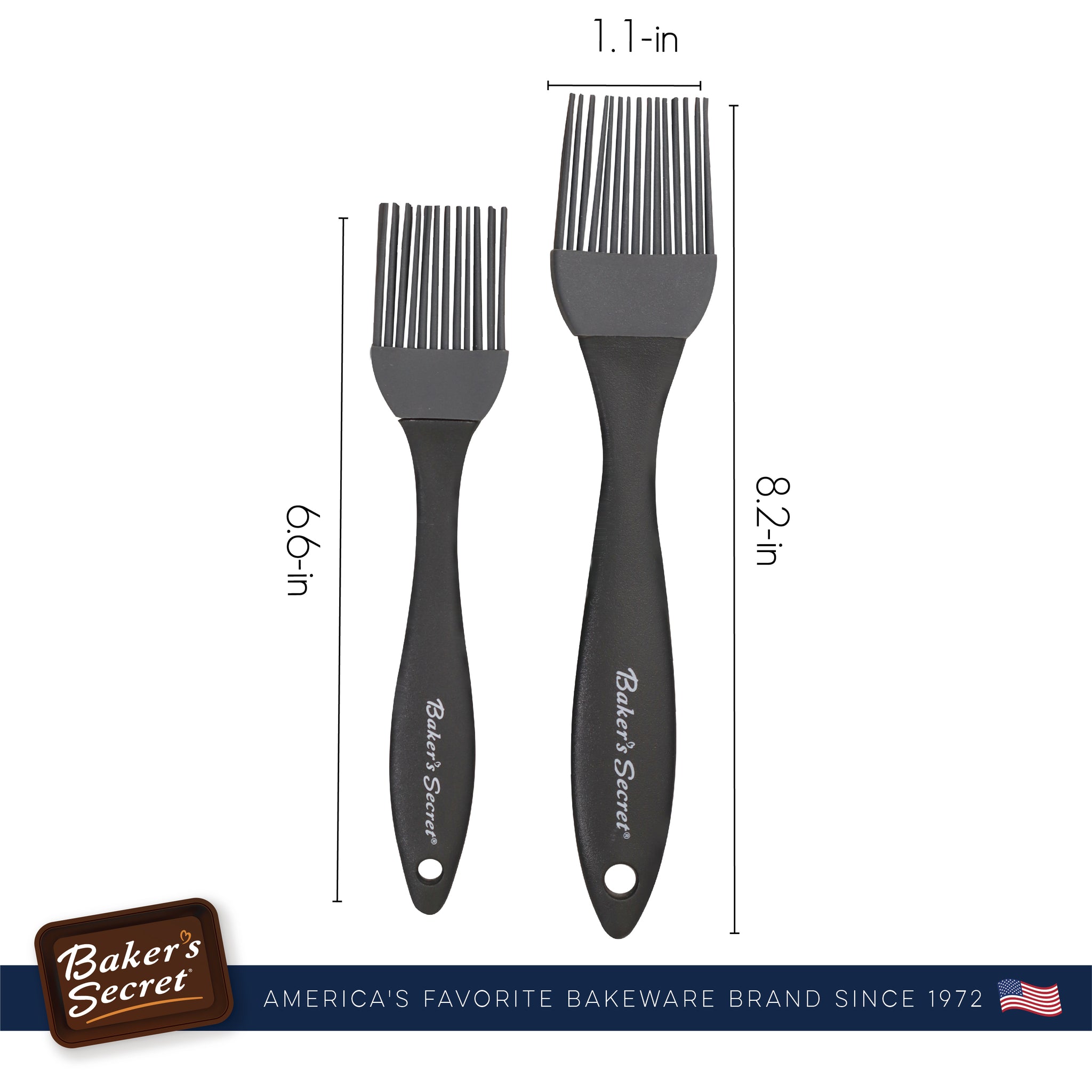 Silicone Brushes Set of 2  Cookware Accessories - Baker's Secret