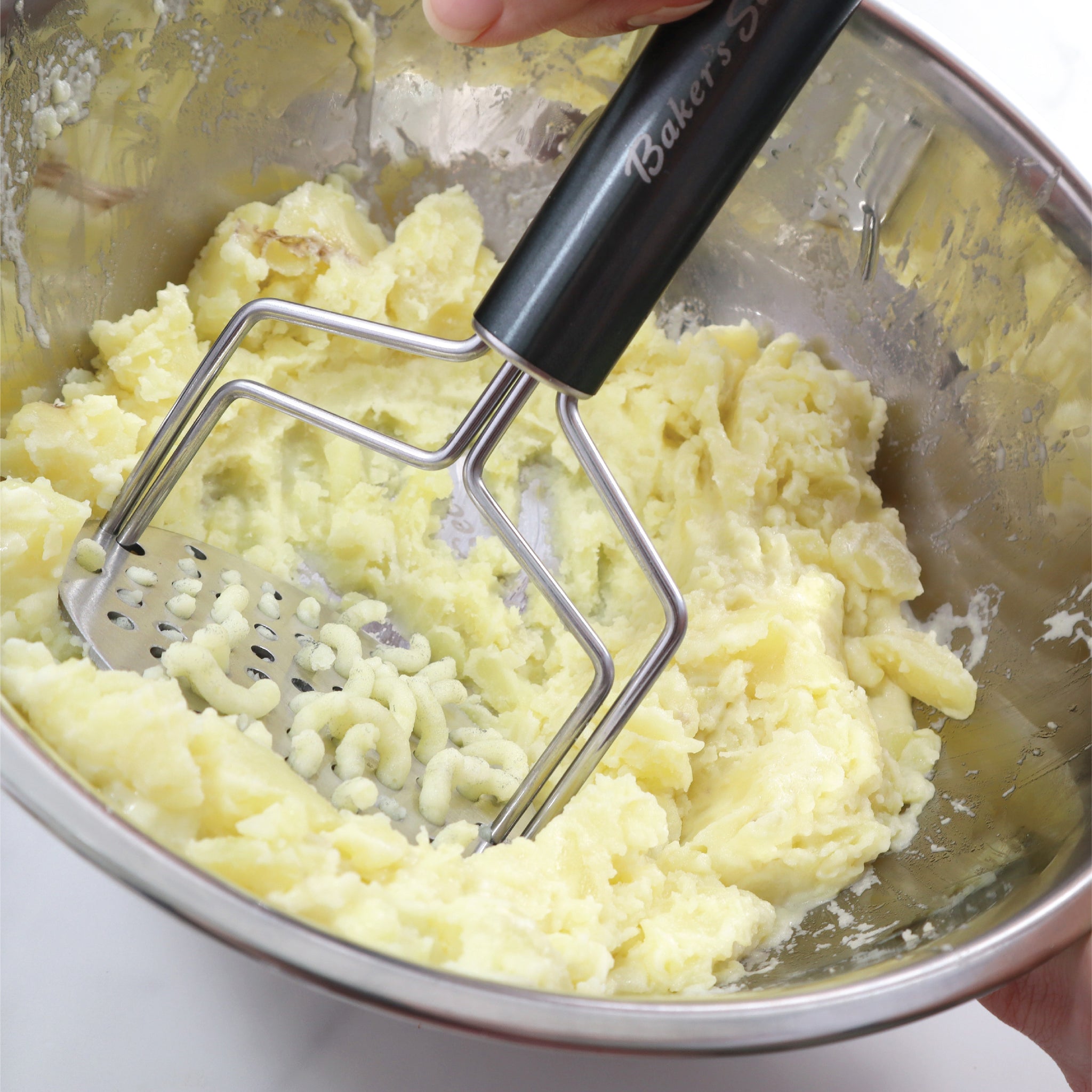 Stainless Steel Dual Press Potato Masher  Cookware Accessories - Baker's Secret
