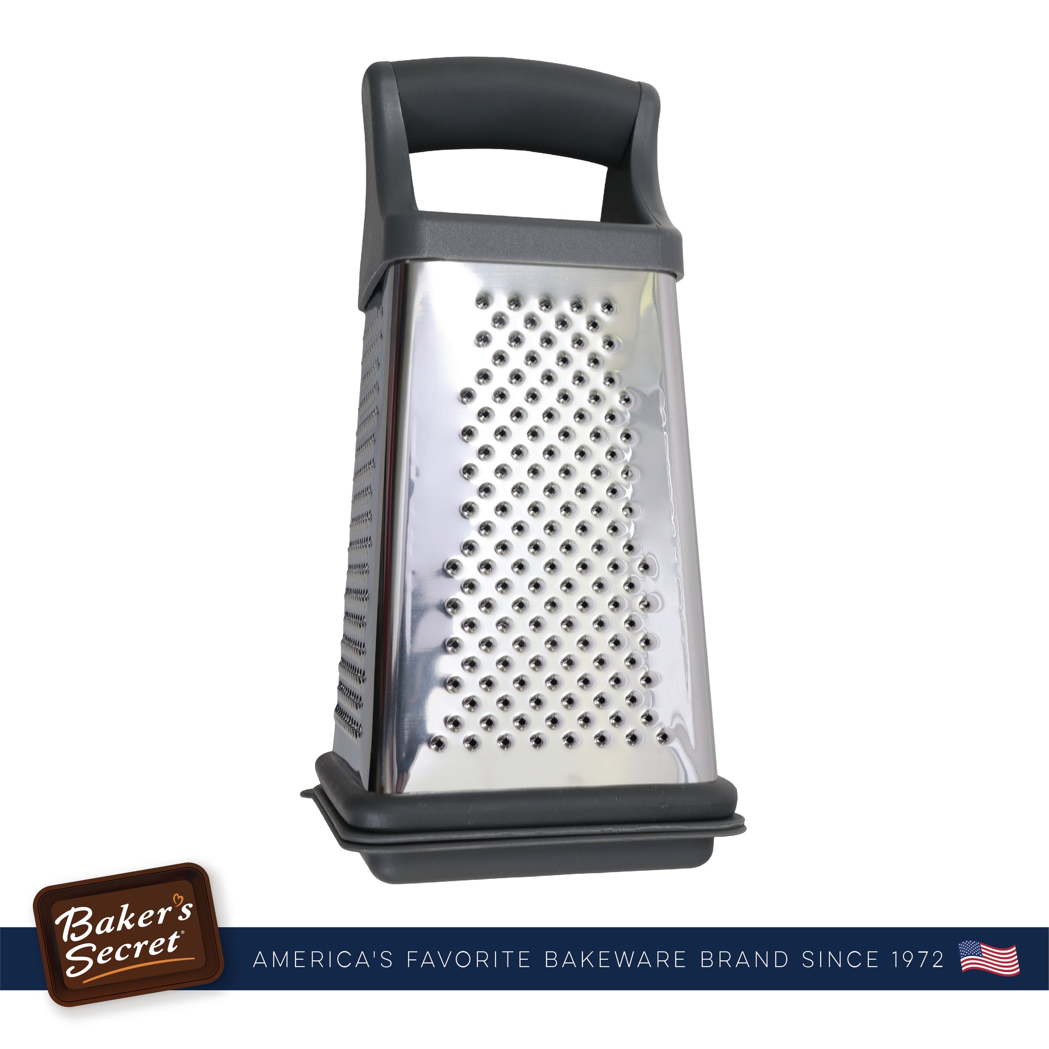 Stainless Steel Box Grater with Container  Cookware Accessories - Baker's Secret