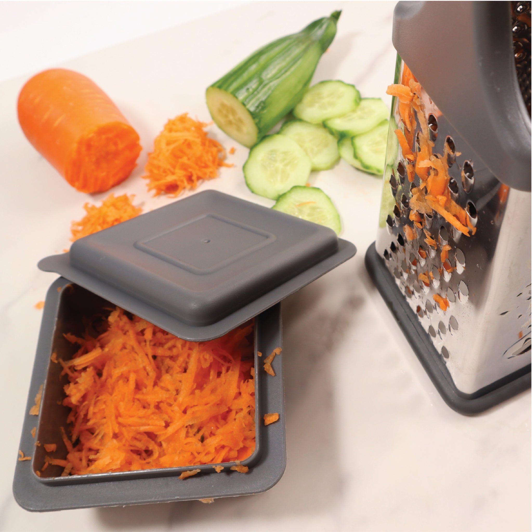 Stainless Steel Box Grater with Container  Cookware Accessories - Baker's Secret