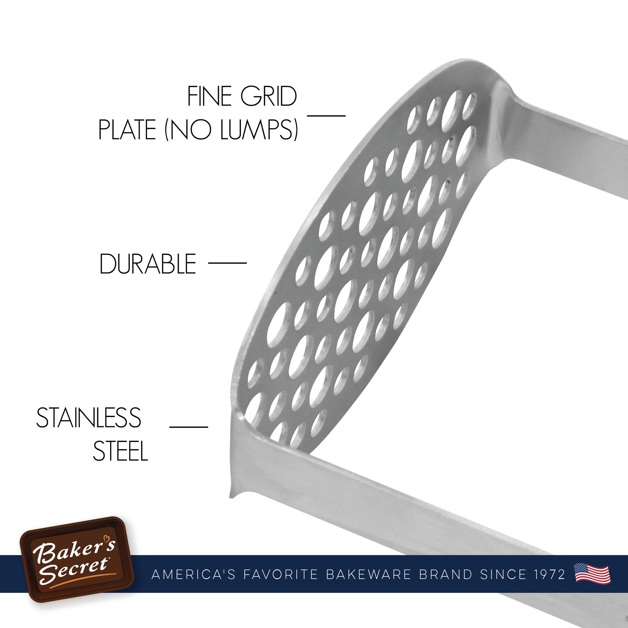 Stainless Steel Potato Masher with handle - KritKart