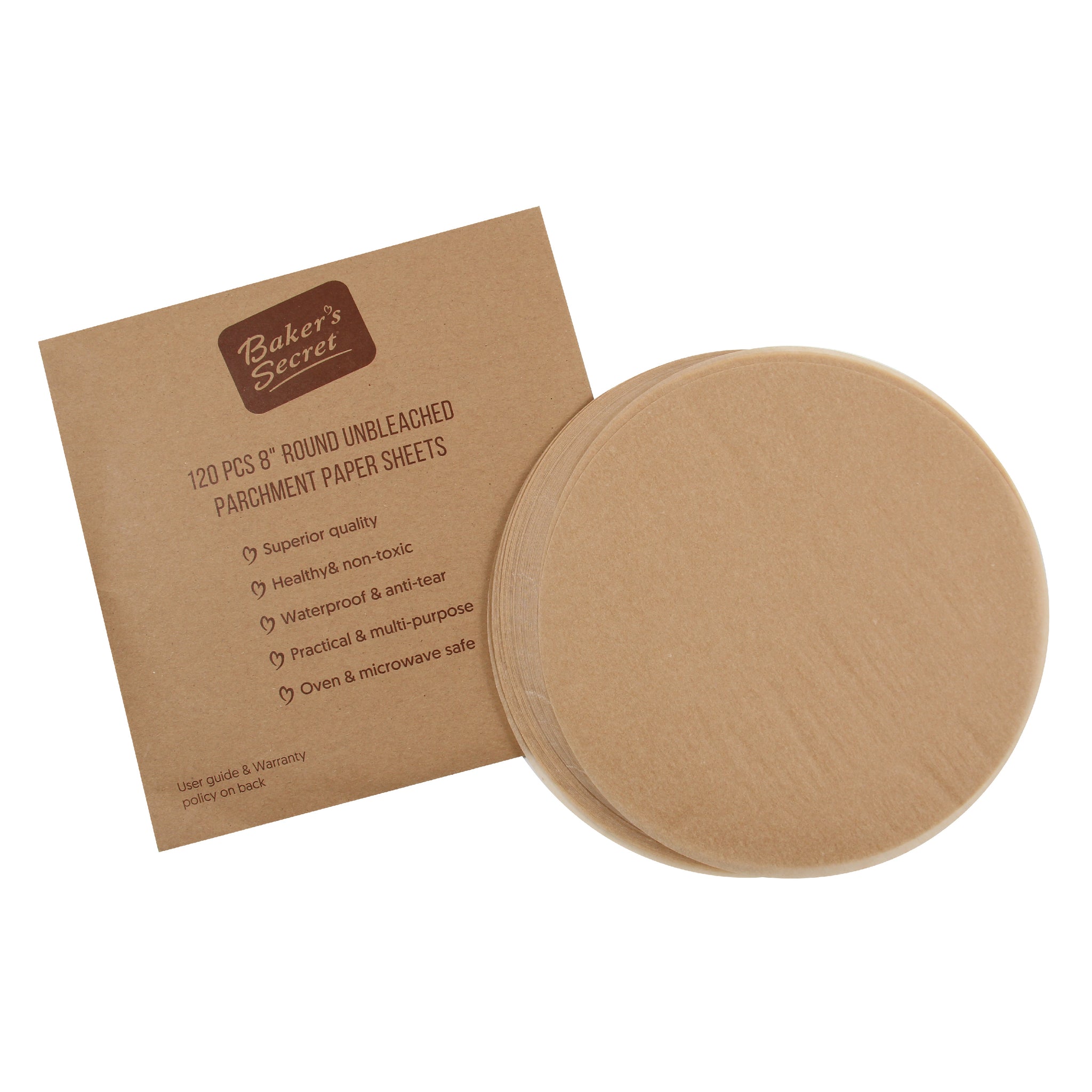 Non-stick Parchment Papers - Unbleached 8" Round Baking Mats & Liners - Baker's Secret