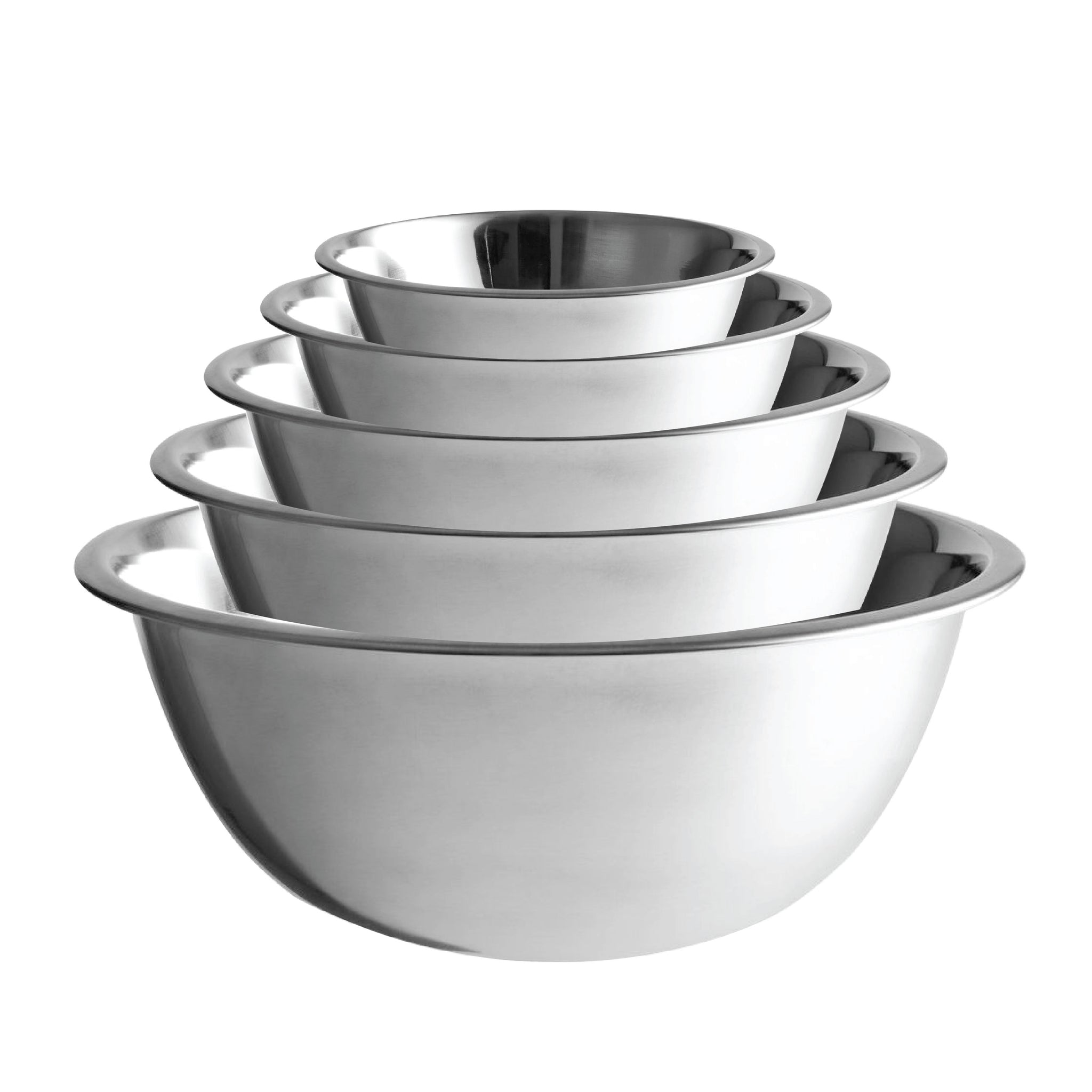 Choice Standard Stainless Steel Mixing Bowl Set - 10/Set