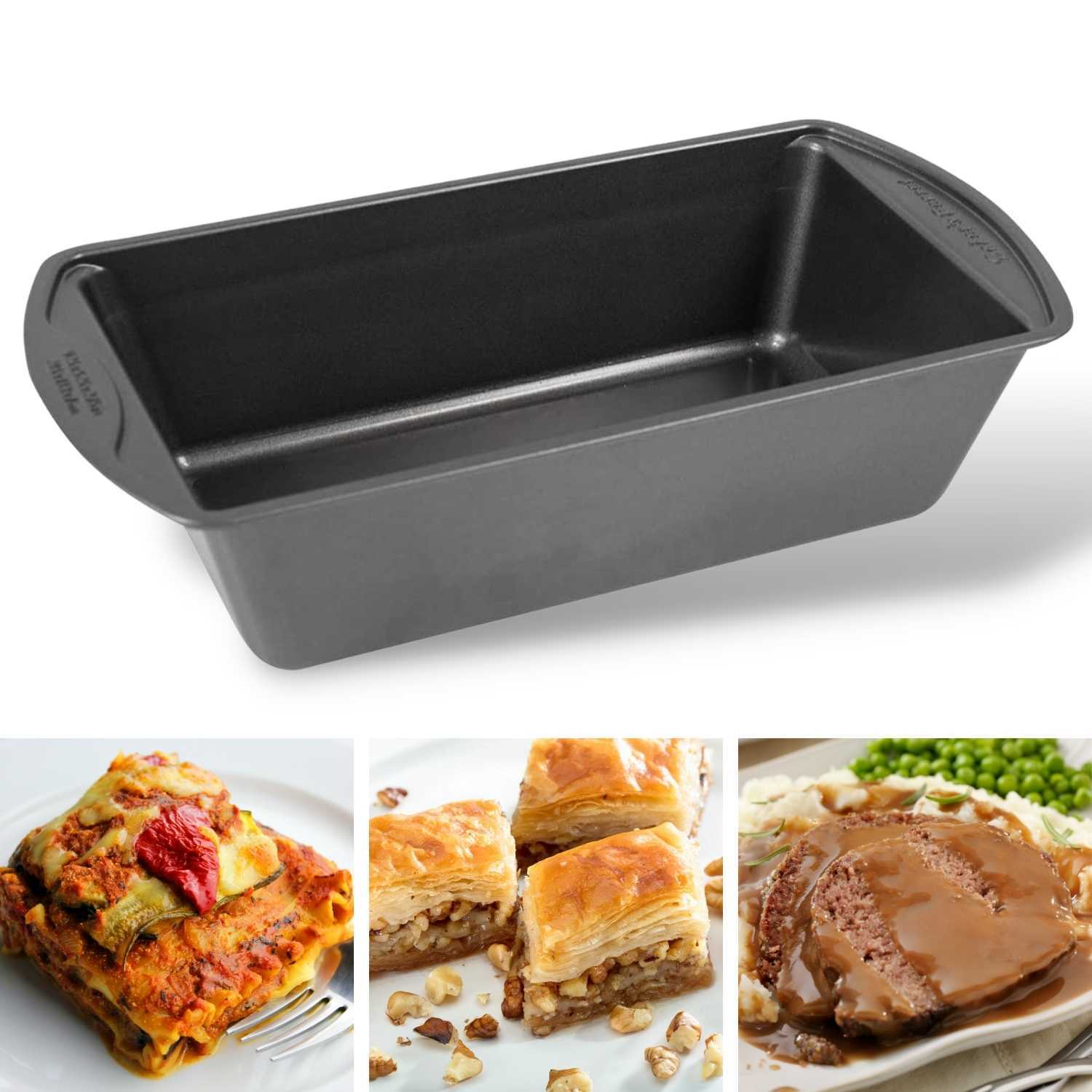 1pc Carbon Steel Bread Pan Nonstick Loaf Pan with Easy Grips Handles,  Carbon Steel Loaf Pans for Baking, Bread Pans for Homemade Bread, Brownies  and Pound Cakes