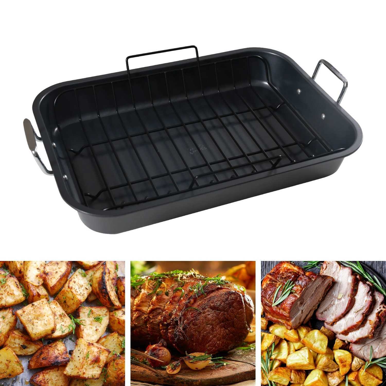 Large Roaster with Rack 19" x 13"   - Baker's Secret