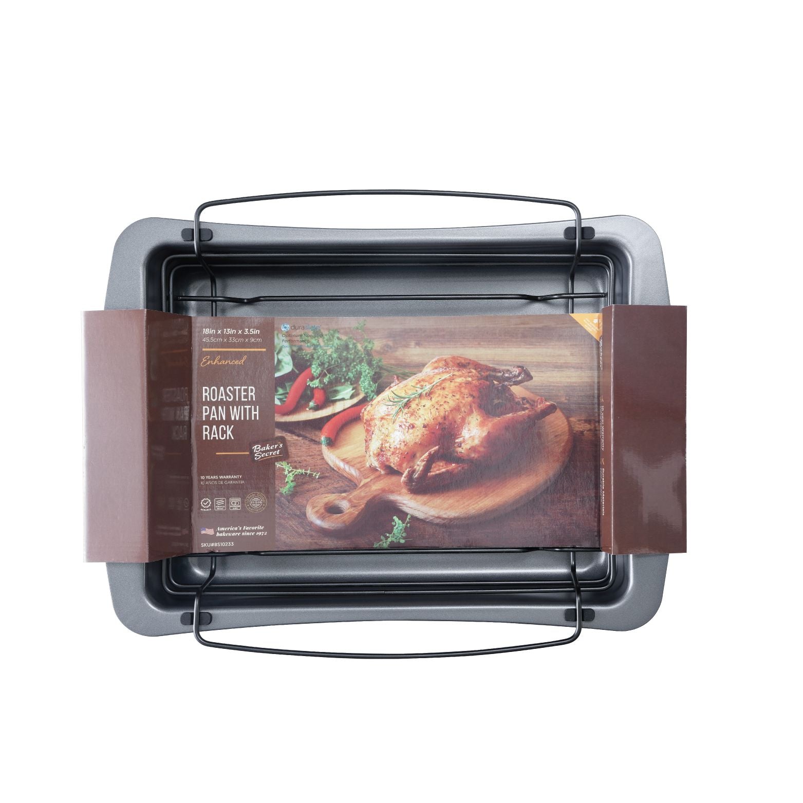 Baker's Secret Medium Roaster with Rack, Optimum Non-Stick Performance ...