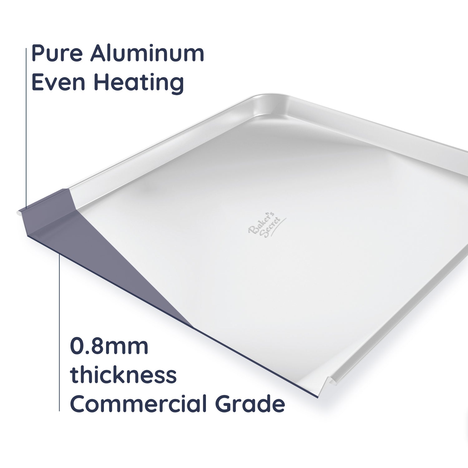 Commercial Grade Pure Aluminum Cookie Sheet - 14.5" x 10"   - Baker's Secret