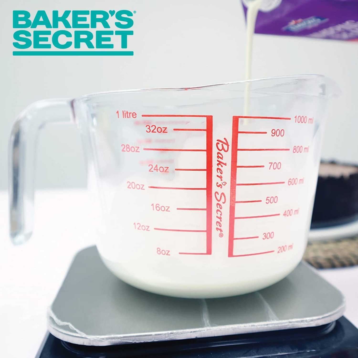 1000ml Glass Measuring Cup  Cookware Accessories - Baker's Secret